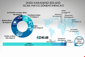 DOĞU KARADENİZ BÖLGESİ İHRACATI 2022 YILI İLK 5 AYINDA 500 MİLYON DOLAR ÇITASINI AŞTI